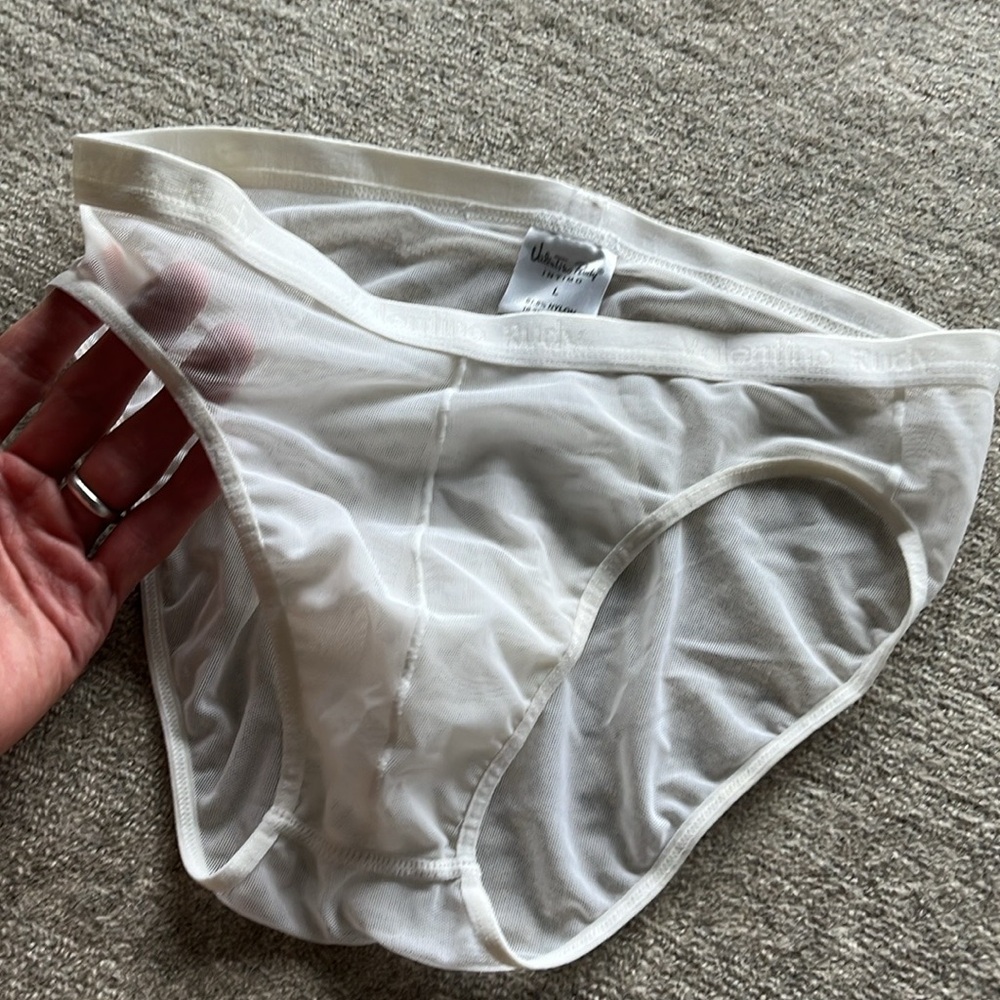 Men bikini brief, see through mesh
